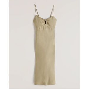 Knot-Front Slip Midi Dress